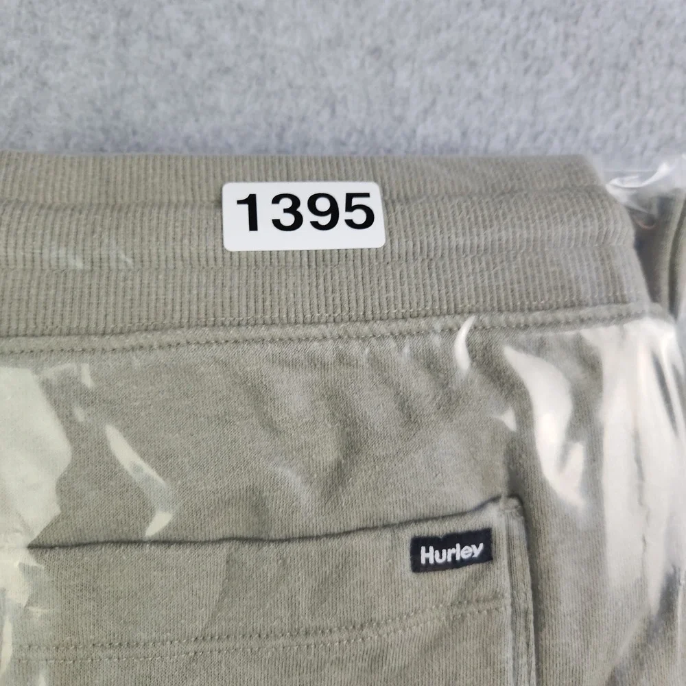 Hurley Jogger Pants Mens Small Tan Fleece Lined Drawstring Elastic Waist Tapered